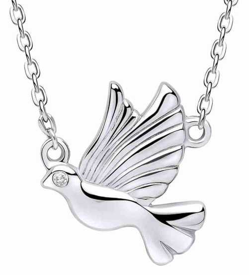 Collier hirondelle diamant en argent 925