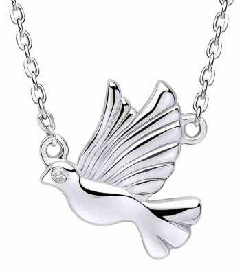 Collier hirondelle diamant en argent 925