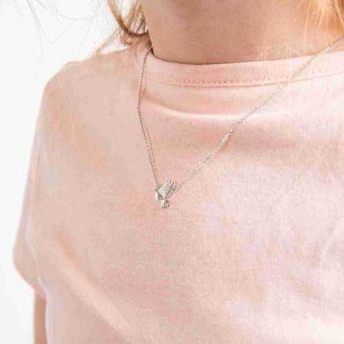 Collier hirondelle diamant en argent 925