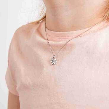 Collier ruban noué diamant en argent 925