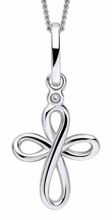 Collier croix diamant en argent 925