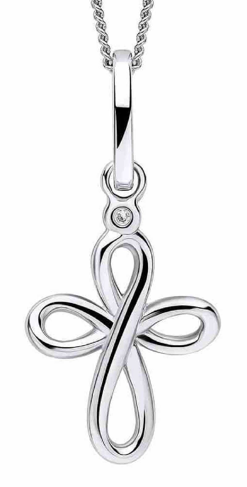 Collier croix diamant en argent 925