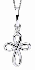 Collier croix diamant en argent 925