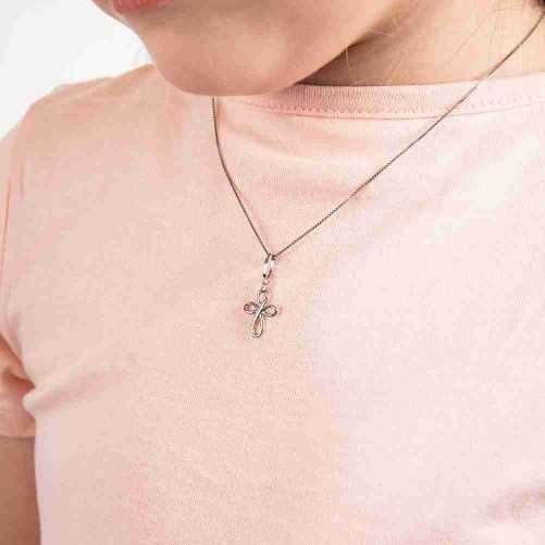 Collier croix diamant en argent 925