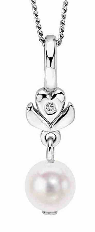 Collier perle et diamant en argent 925