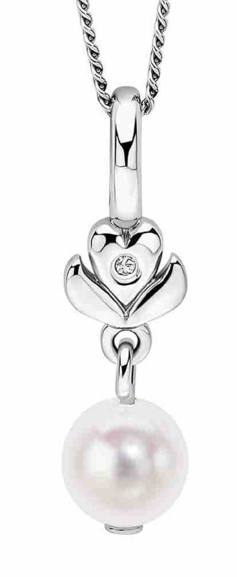 Collier perle et diamant en argent 925