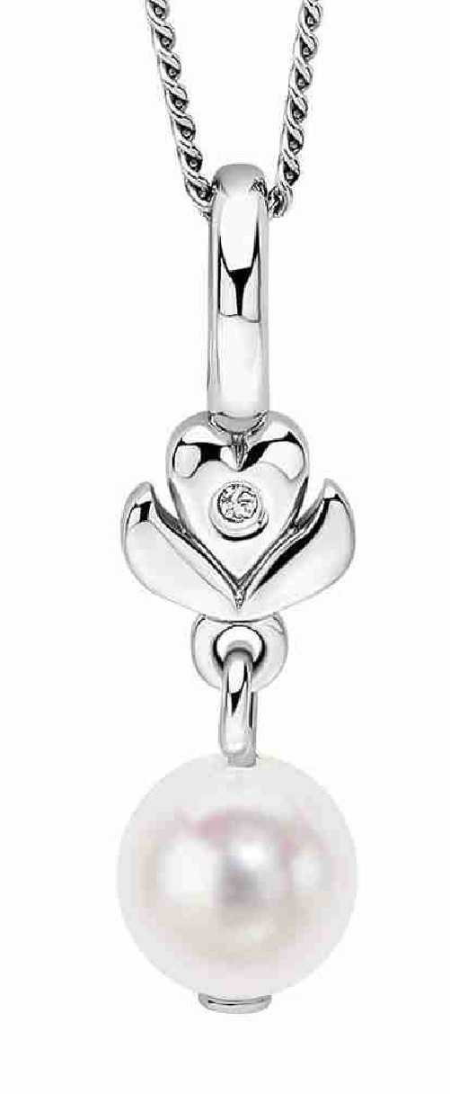 Collier perle et diamant en argent 925