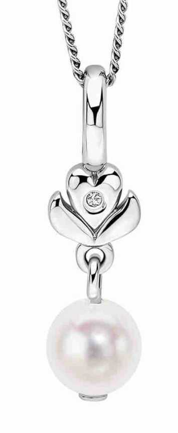 Collier perle et diamant en argent 925