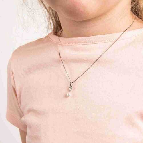 Collier perle et diamant en argent 925