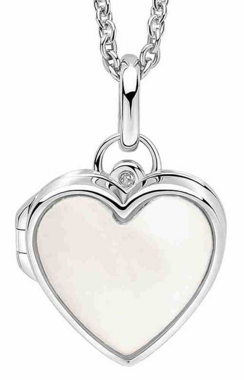Collier photo coeur diamant en argent 925