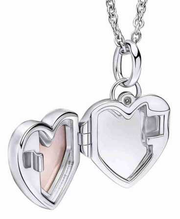 Collier photo coeur diamant en argent 925