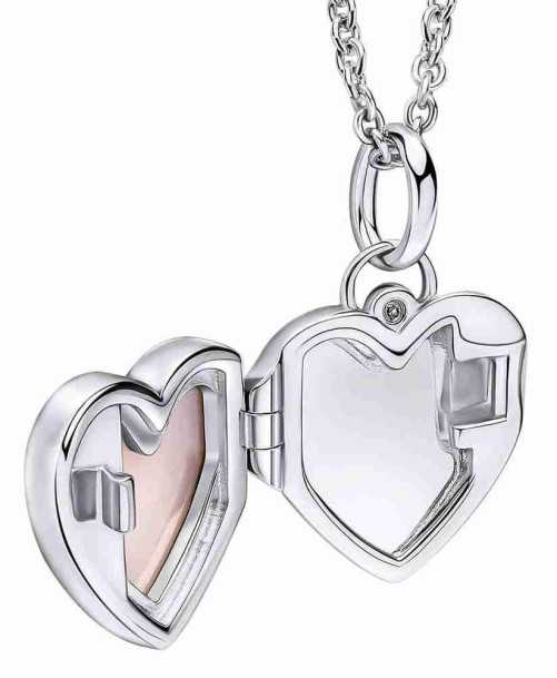 Collier photo coeur diamant en argent 925