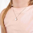 Collier photo coeur diamant en argent 925