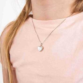 Collier photo coeur diamant en argent 925
