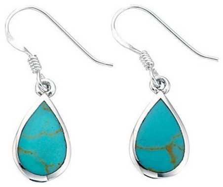 Boucle d'oreille turquoise en argent 925/1000